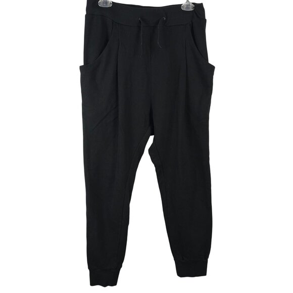 Mens L Black Cuffed Casual Jogger Sweatpants Street Outdoor Athleisure Zara - Picture 1 of 16